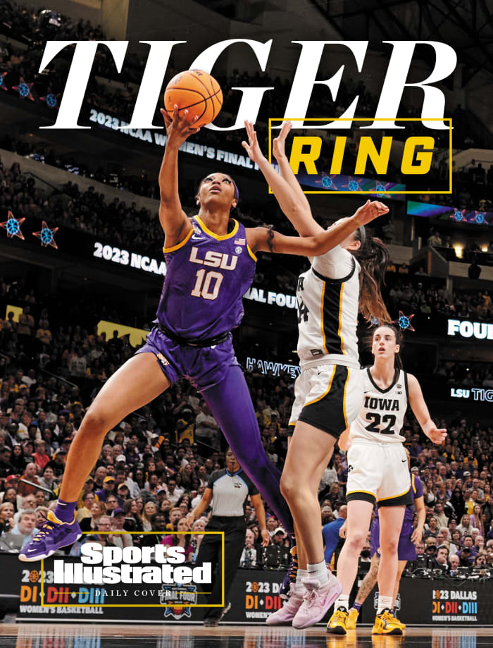 TIGER RING: LSU’s Angel Reese goes for a layup against Iowa in the NCAA women’s national championship.